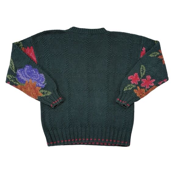 Vintage Bushwacker Sweater Medium Floral Leave Fall Grandmacore Pullover Cottage - Picture 2 of 9